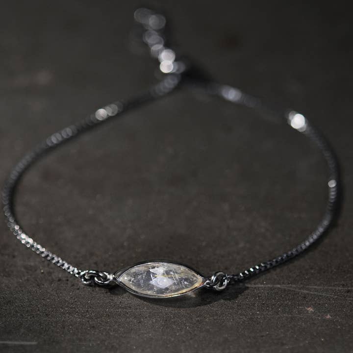 Bracelet Gunmetal Adjustable (Golden Rutile) for wholesale by KBD Studio