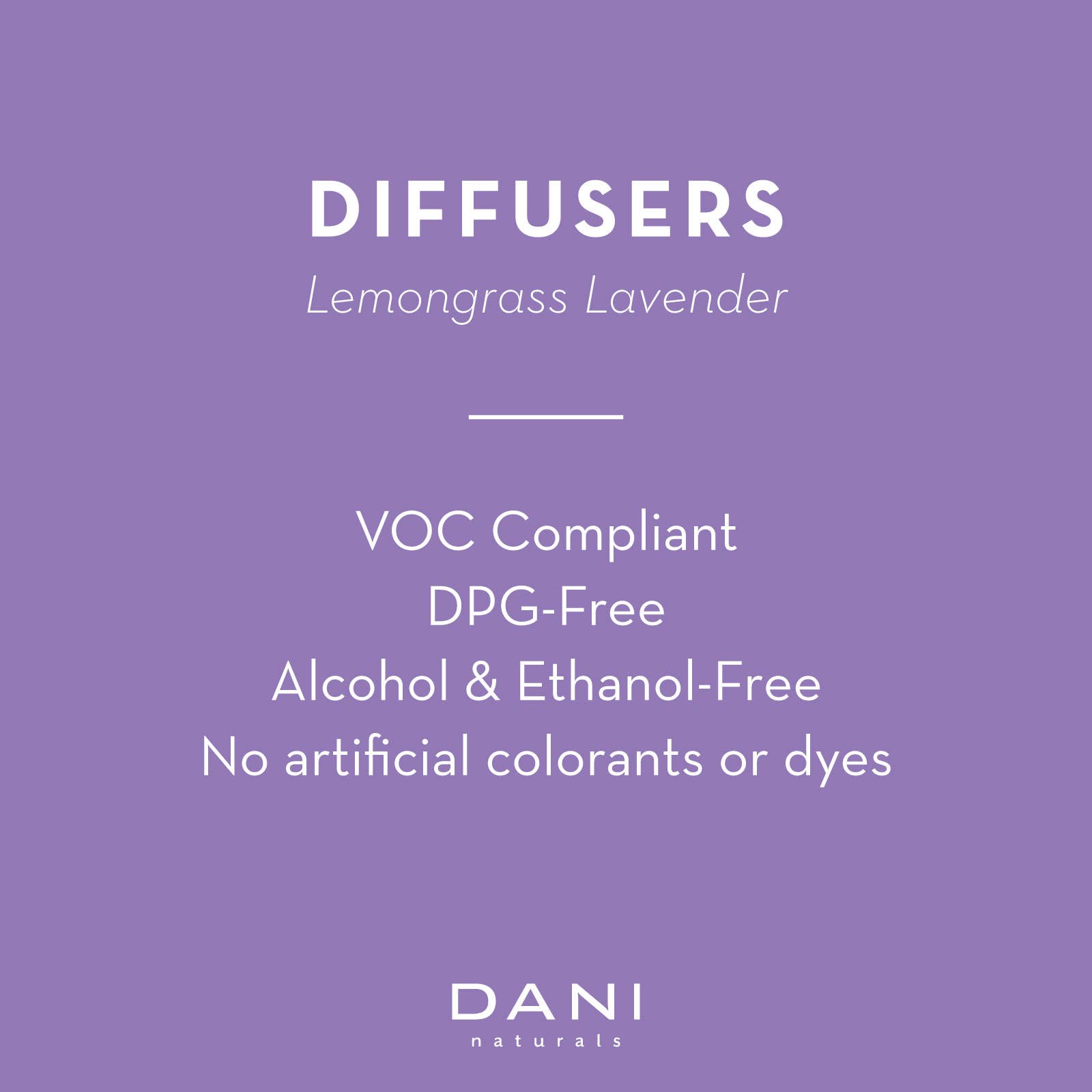 DANI Naturals - Wholesale Reed Diffuser - Lemongrass Lavender Reed Diffuser 3oz3