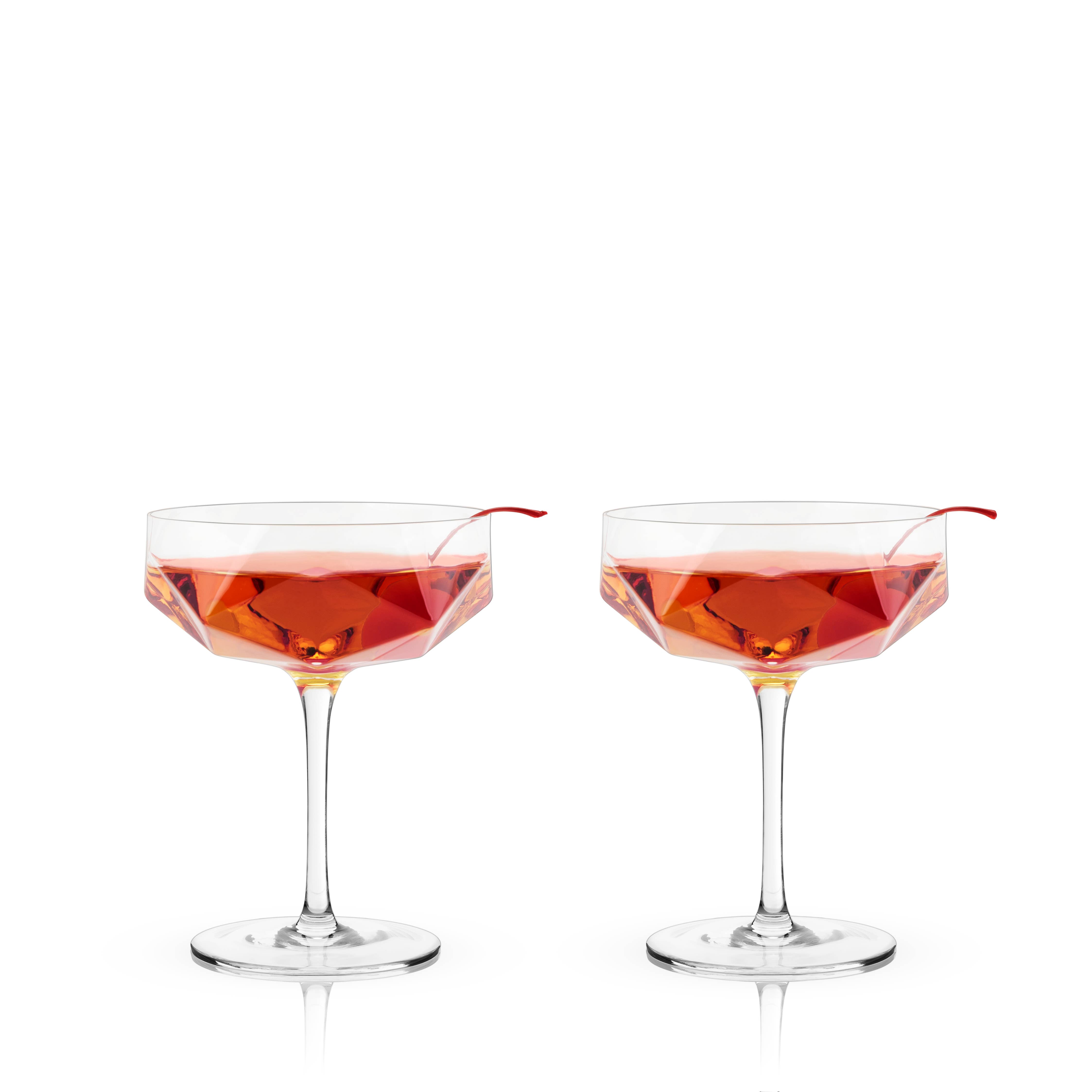 Raye Angled Crystal Amaro Spritz Glasses Set of 2