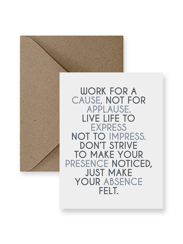 Work For It Greeting Card for wholesale by IMPAPER