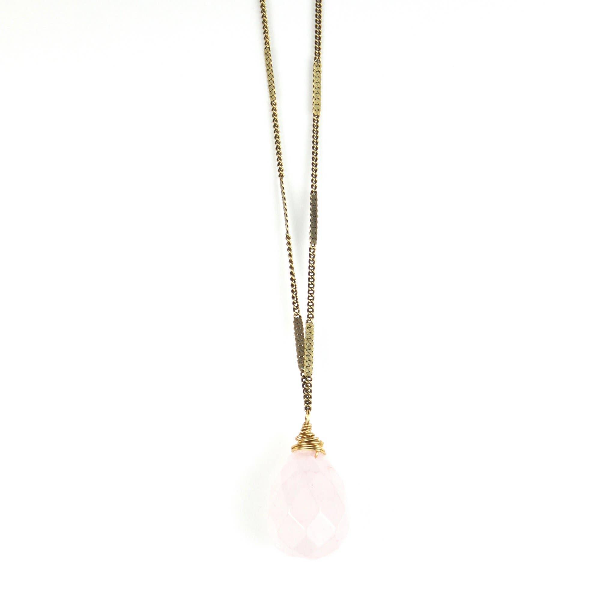 Bella Vita Jewelry - Vendita all'ingrosso Collana con ciondolo/pendaglio - Collana a goccia in pietra naturale Zara | Quarzo rosa8