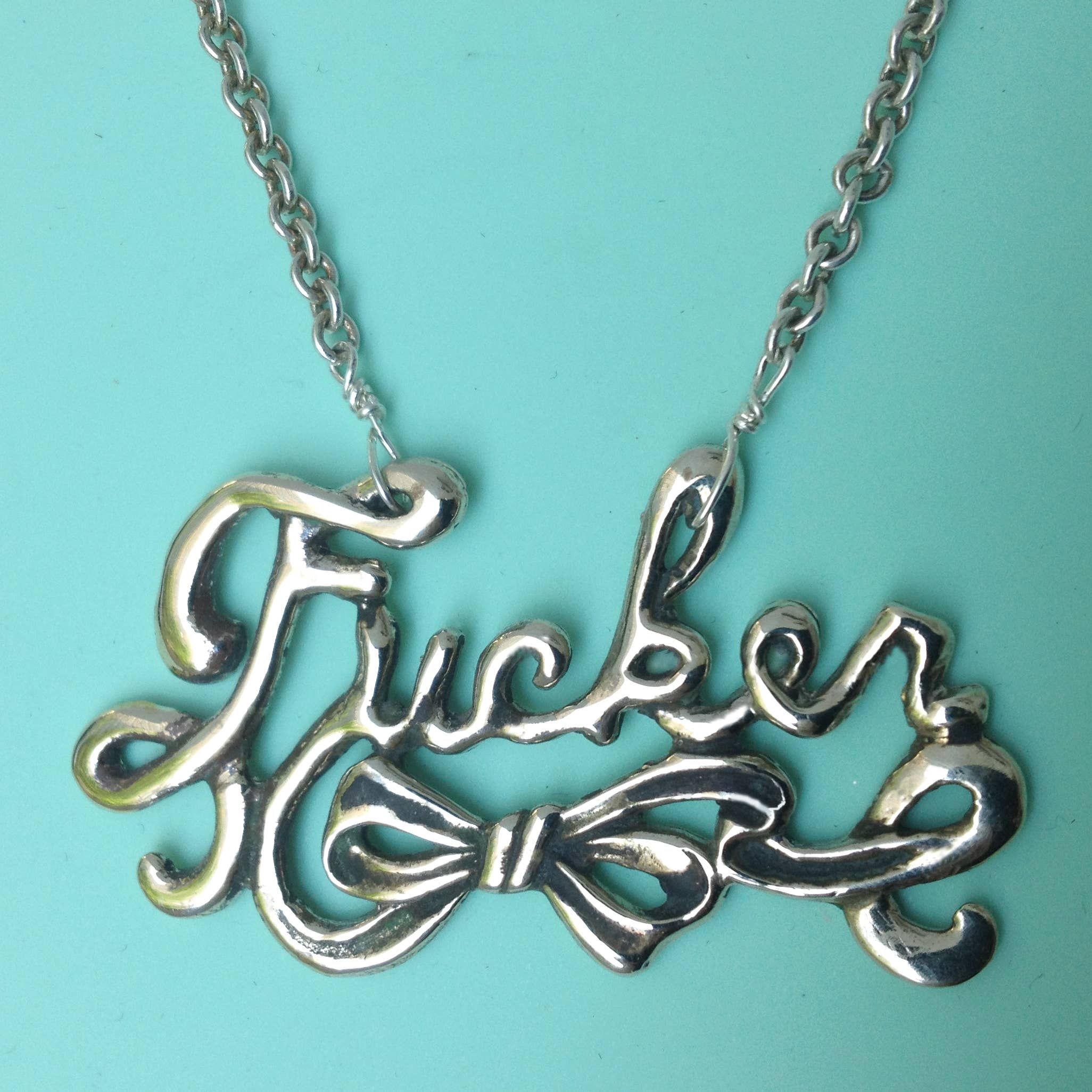 Anomaly Jewelry - Wholesale Pendant/Charm Necklace - Fucker Necklace in Script - Silver or Gold Tone3