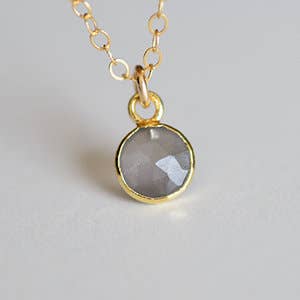 Smokey Quartz Gem Cutie Necklace for wholesale by Leslie Francesca Designs