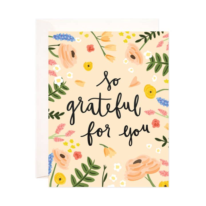 So Grateful Grußkarte — Dankeskarte für den Großhandel von Bloomwolf Studio