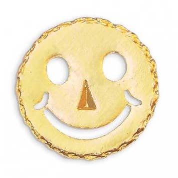 Gold Smiley Pin for wholesale by Pocket Square Clothing
