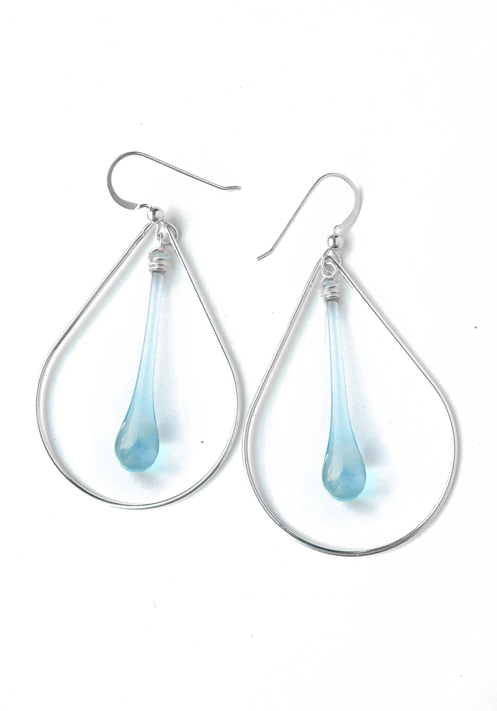 Sundrop Jewelry - Wholesale Dangle Earrings - Laceleaf Glass and Silver Earrings3