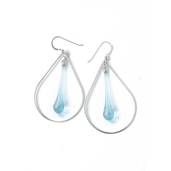 Sundrop Jewelry - Wholesale Dangle Earrings - Laceleaf Glass and Silver Earrings3
