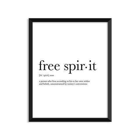 Free Spirit Definition - Everyday Art Print for wholesale by Footnotes