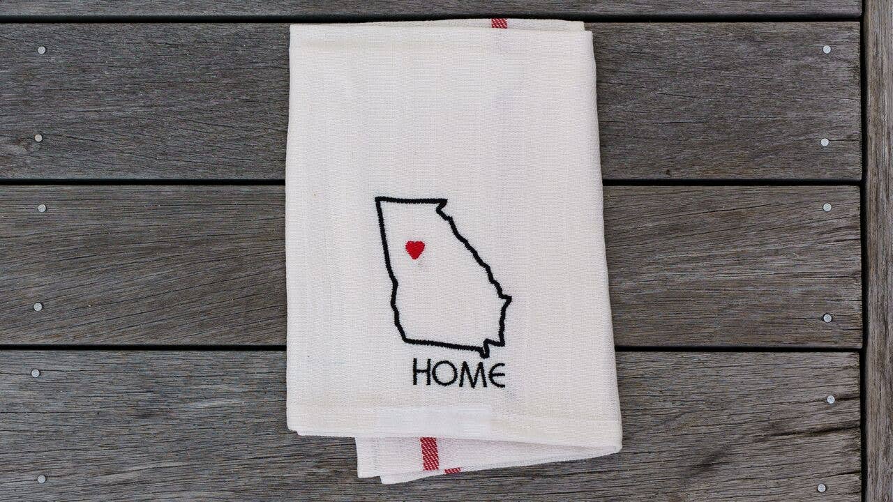 Southern Charm Textiles - Wholesale Tea Towel - Embroidered customizable 100% cotton custom state tea towel0