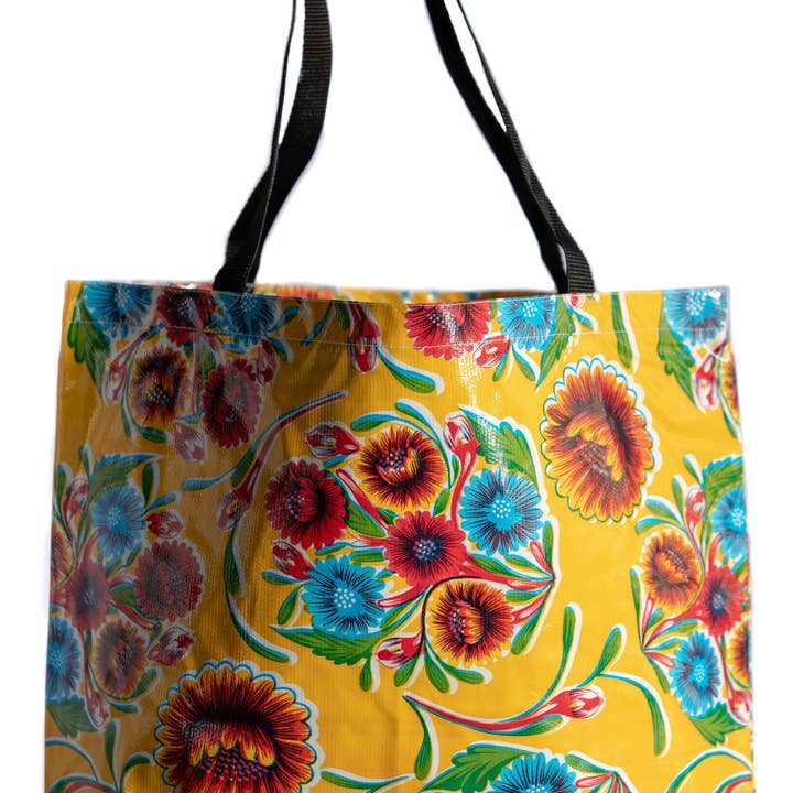 Yellow Bloom Large Tote for wholesale by Oilcloth International