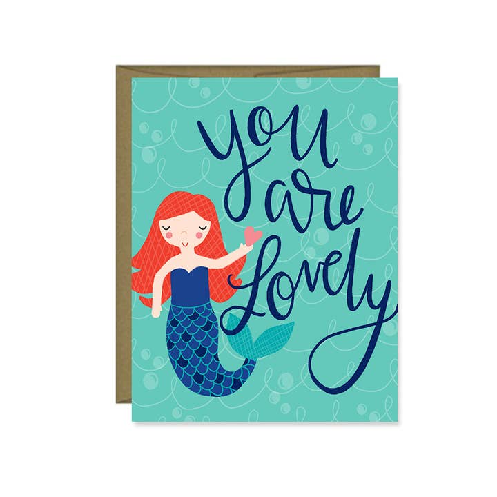 You are Lovely Mermaid Valentine's Day Card for wholesale by Pen & Paint