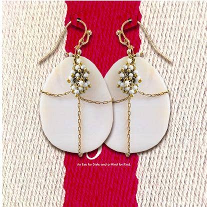 Be the Good - Wholesale Dangle Earrings - Shell Cage Dangles Earrings0