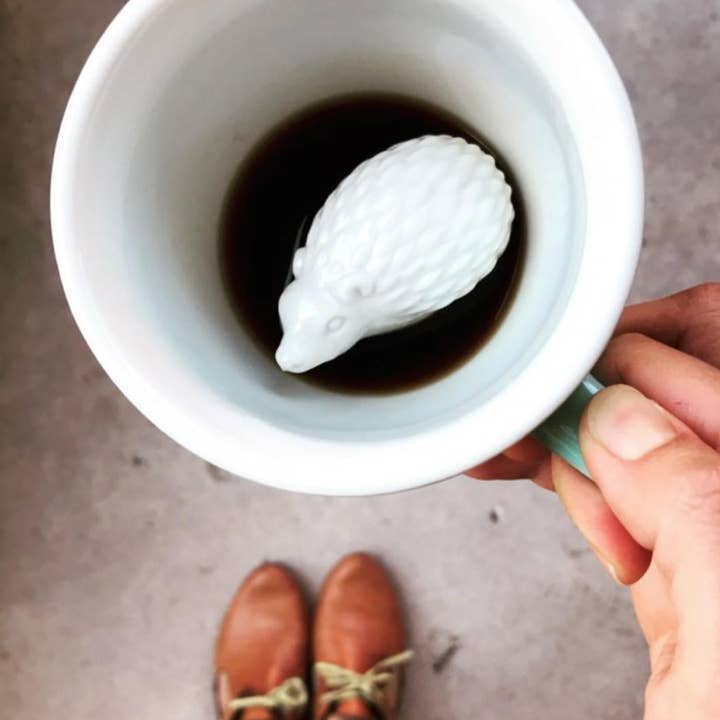 Ceramic HEDGEHOG Surprise Mug Gift (11 oz. -Aqua Green) for wholesale by Creature Cups