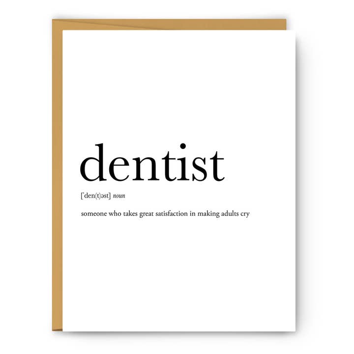 Footnotes - Wholesale Everyday Greeting Card - Dentist Definition - Everyday Card