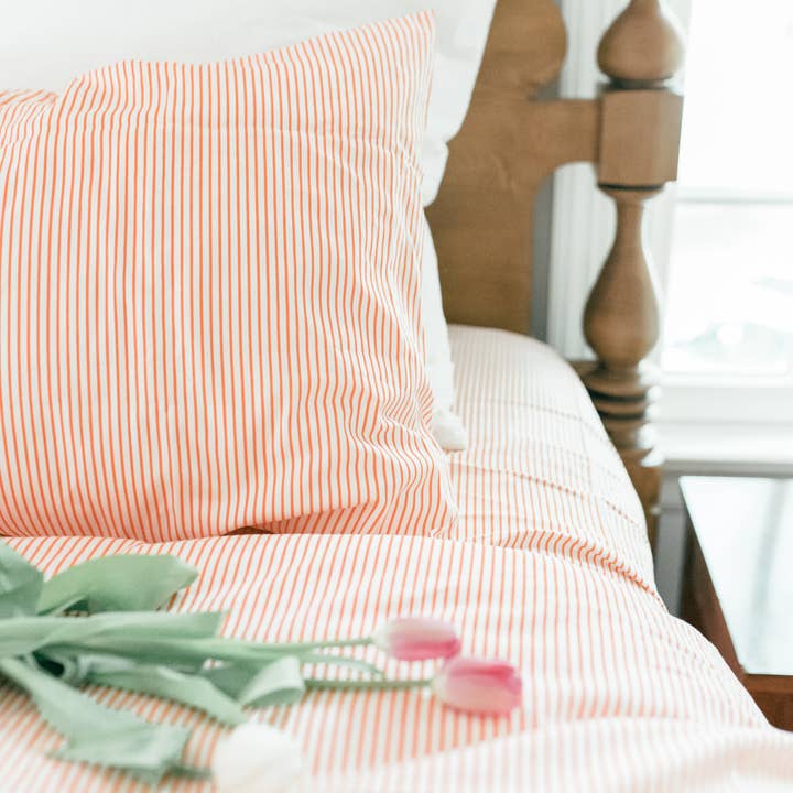 Parure Piumino Gessato Arancione - King Size per la vendita all'ingrosso da parte di Caché district