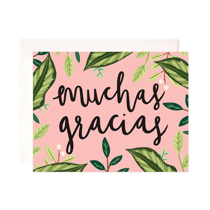 Muchas Gracias Greeting Card - Spanish Thank You Card for wholesale by Bloomwolf Studio