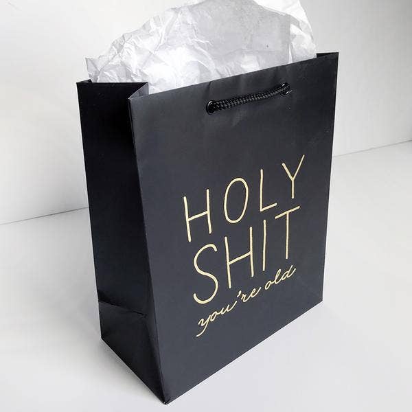 Steel Petal Press - Wholesale Gift Bag - Holy Shit Old Gift Bag - Metallic Foil-Stamped Gift Bag3