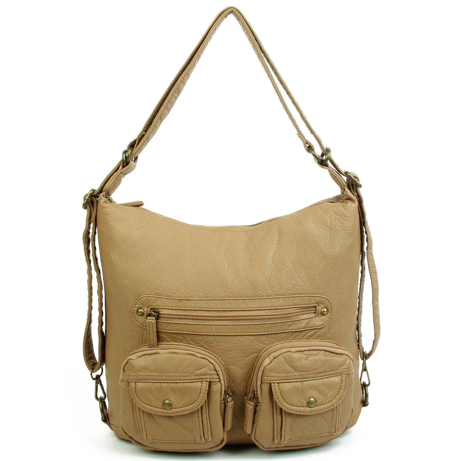 AMPERE CREATIONS - Wholesale Backpack - Women's - Convertible Soft Vegan Leather 3 in 1 Crossbody Backpack Bag3