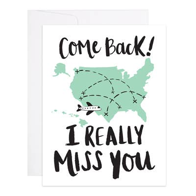 Kom tillbaka - Tänker på dig-kort för wholesale av 9th Letter Press