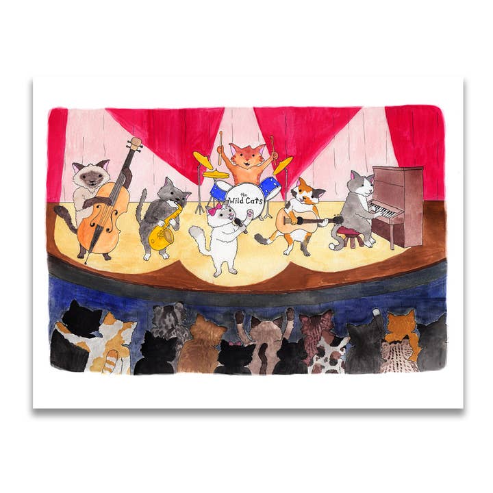 11" x 14" Wild Cats Print for wholesale by Jodi Lynn's Emporium of Doodles