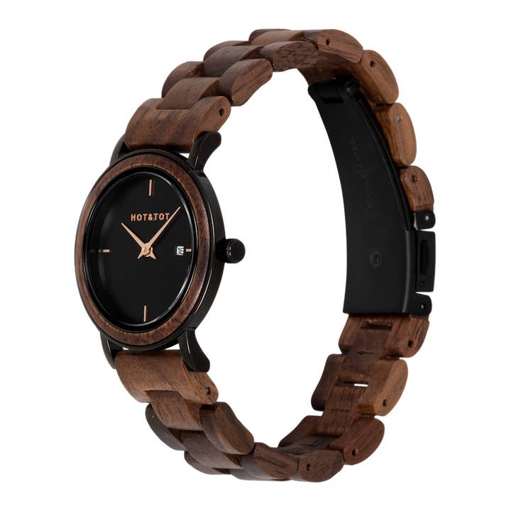 HOT&TOT - Wholesale Wrist Watch - Women's - NYX | Wood watch for women | Sustainable | Rose gold steel5