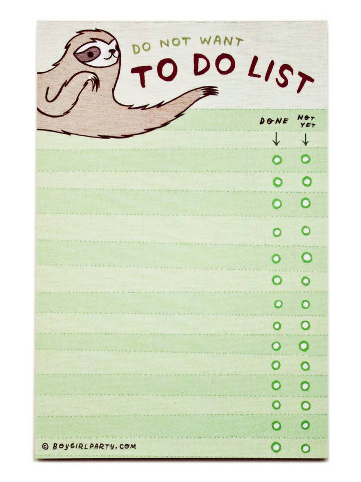 Presseux Illustrated To Do List Bloc-notes — Idée cadeau de vacances pour la vente par Boygirlparty