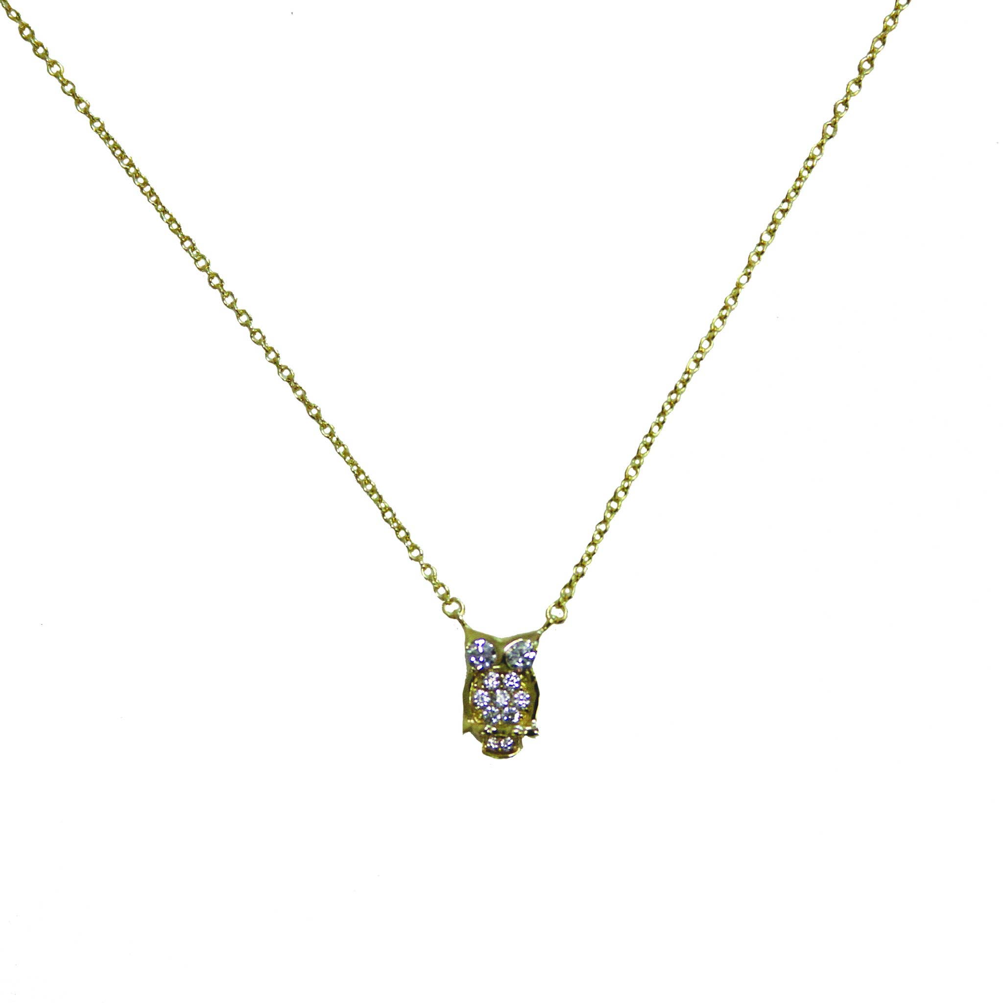 Be the Good - Wholesale Pendant/Charm Necklace - Goddess of Knowledge Pave Owl Necklace0