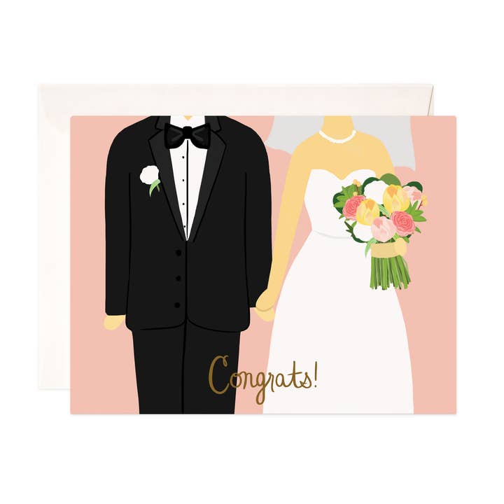 Wedding Congrats Greeting Card - Wedding Gift for wholesale by Bloomwolf Studio