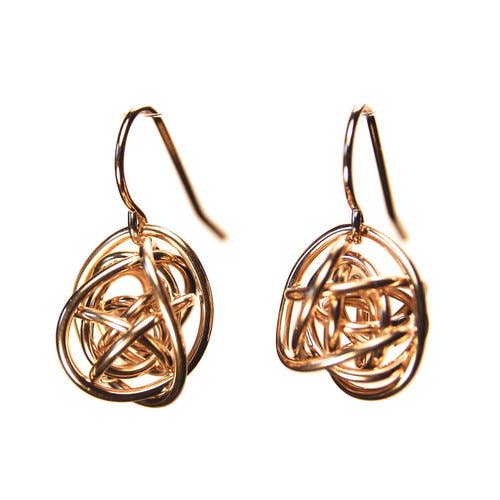 Scribbles Gold Wire Wrap Ball Earrings for wholesale by Tactile Melodies