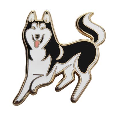 Husky Dog Enamel Pin for wholesale by Lili Chin Art