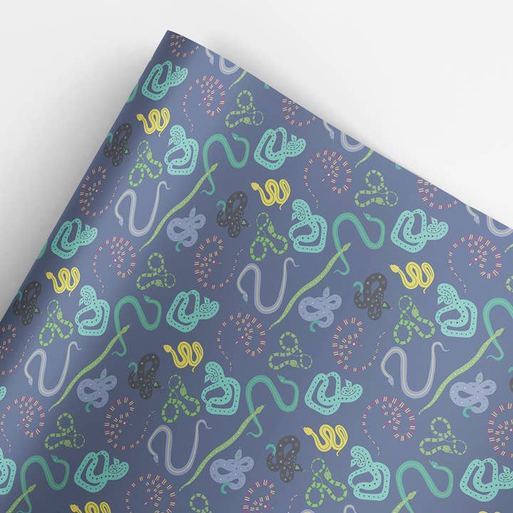 REVEL & Co. – wholesale Wrapping paper roll – SALE Jungle Snakes Gift Wrap Roll (3 sheets/roll)