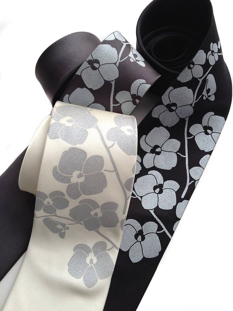 Cyberoptix Tie Lab - Wholesale Necktie - Men's - Orchid Flower Necktie1