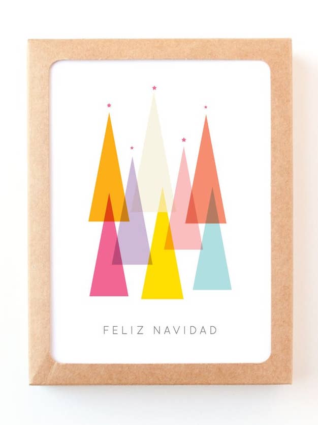 Boîte de cartes de vœux de Noël espagnoles Feliz Navidad pour la vente par Graphic Anthology Greeting Cards