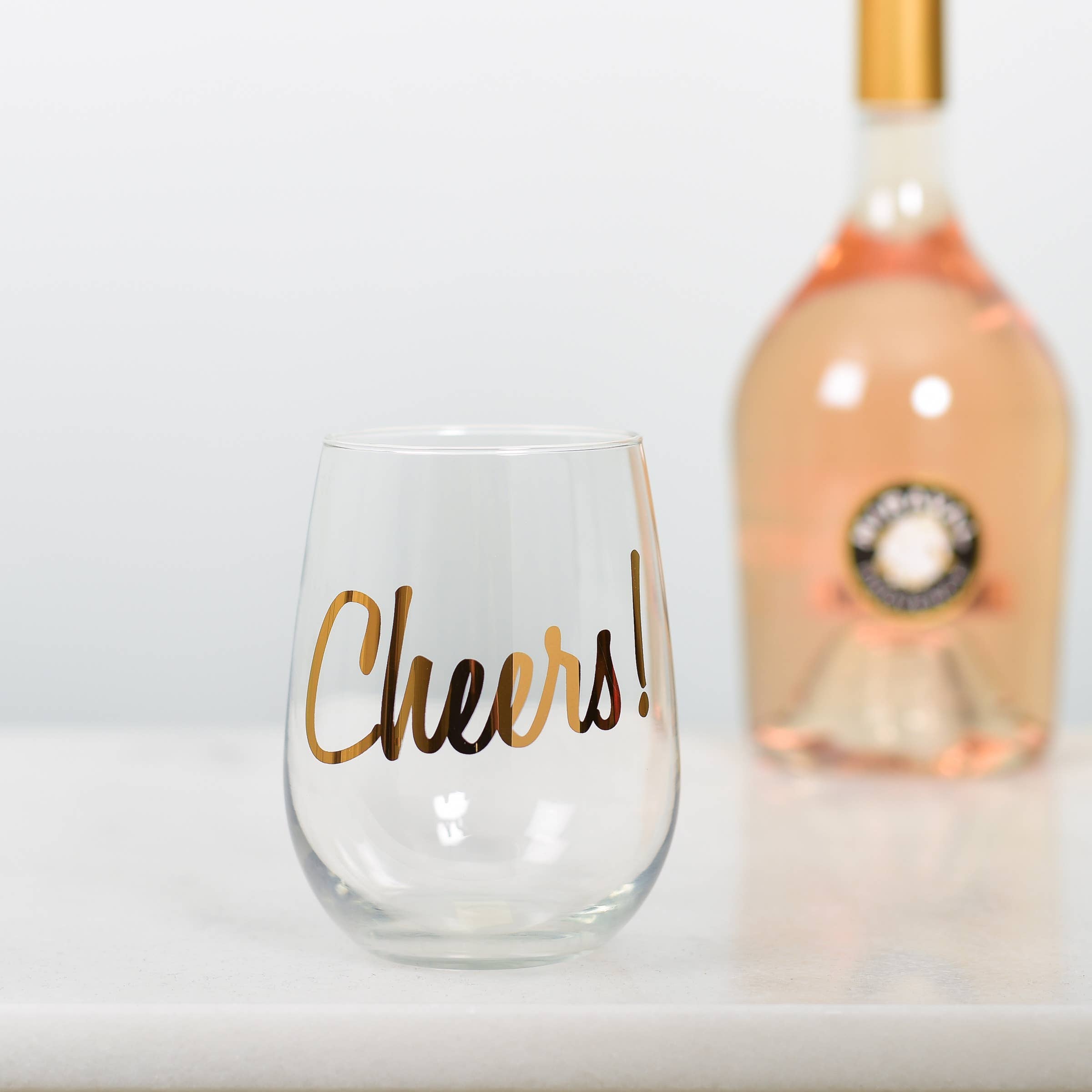 Vital Industries – wholesale Wine glass – 20K Gold Cheers Stemless Wine1