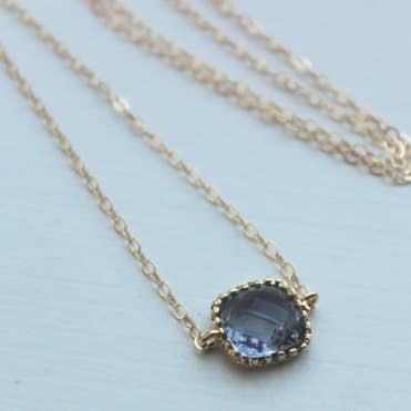 Laalee Jewelry - Wholesale Pendant/Charm Necklace - Dainty Charcoal Gray Necklace0