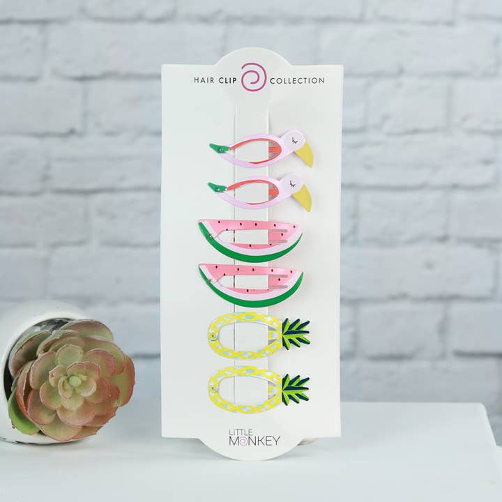 $0.97 Closeout Hair Clips - Tropical Rainforest for wholesale by Funky Monkey Fashion