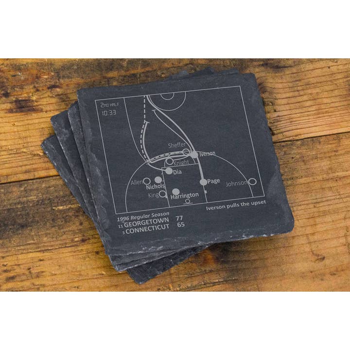 Greatest Georgetown Plays Slate Coasters - Set of 4 for wholesale by Playbook Products