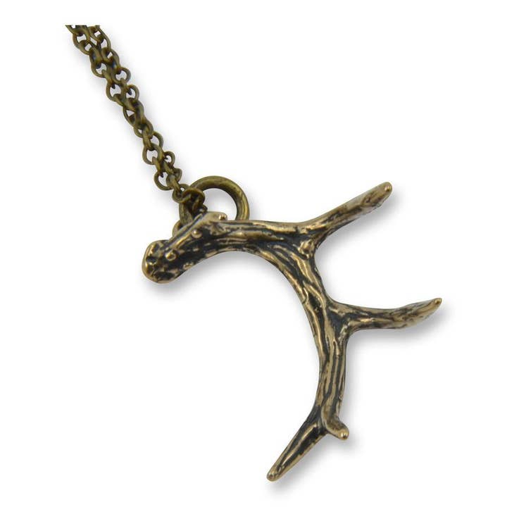 Deer Antler Necklace - Bronze for wholesale by Moon Raven Designs