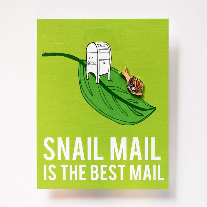 Snail Mail Enamel Pin + Snail Mail is the Best Mail Postcard for wholesale by ILOOTPAPERIE