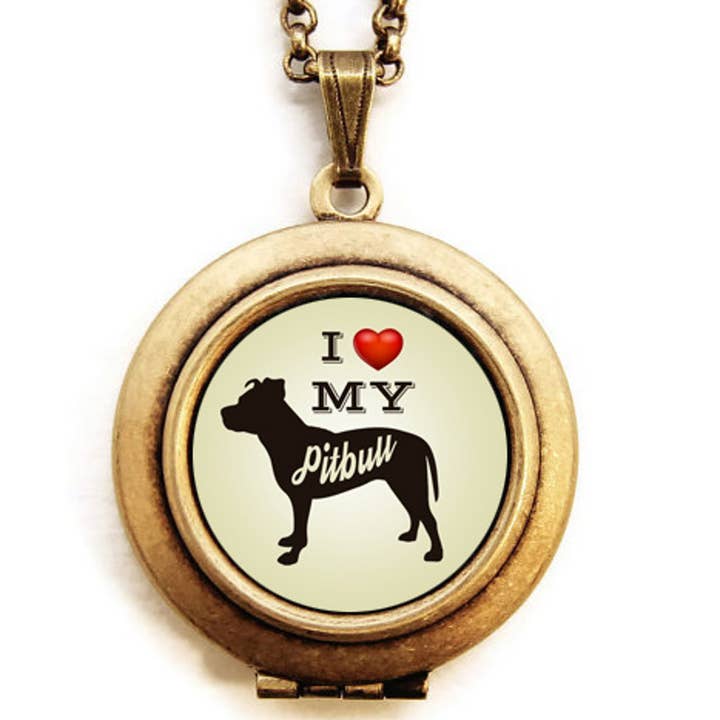 Dearest Mine - Venta al por mayor Collar con medallón - Pitbull Pitbull - Collar con medallón