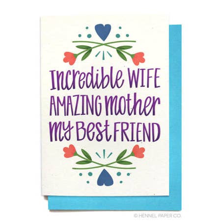 Birthday Card - Incredible Wife for wholesale by Hennel Paper Co.