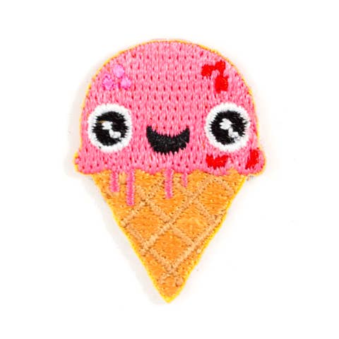 Ice Cream Face Embroidered Sticker Patch for wholesale by These Are Things