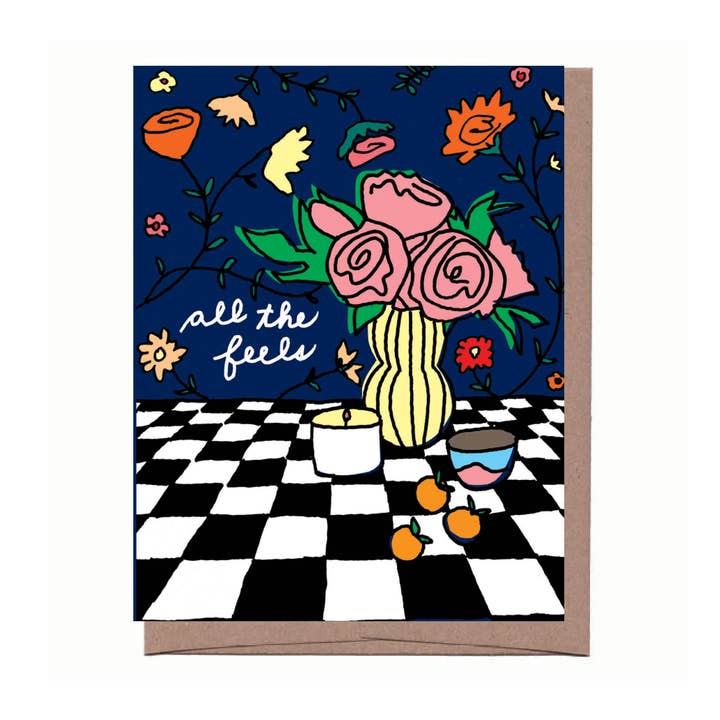 Peonies Sympathy Card for wholesale by La Familia Green