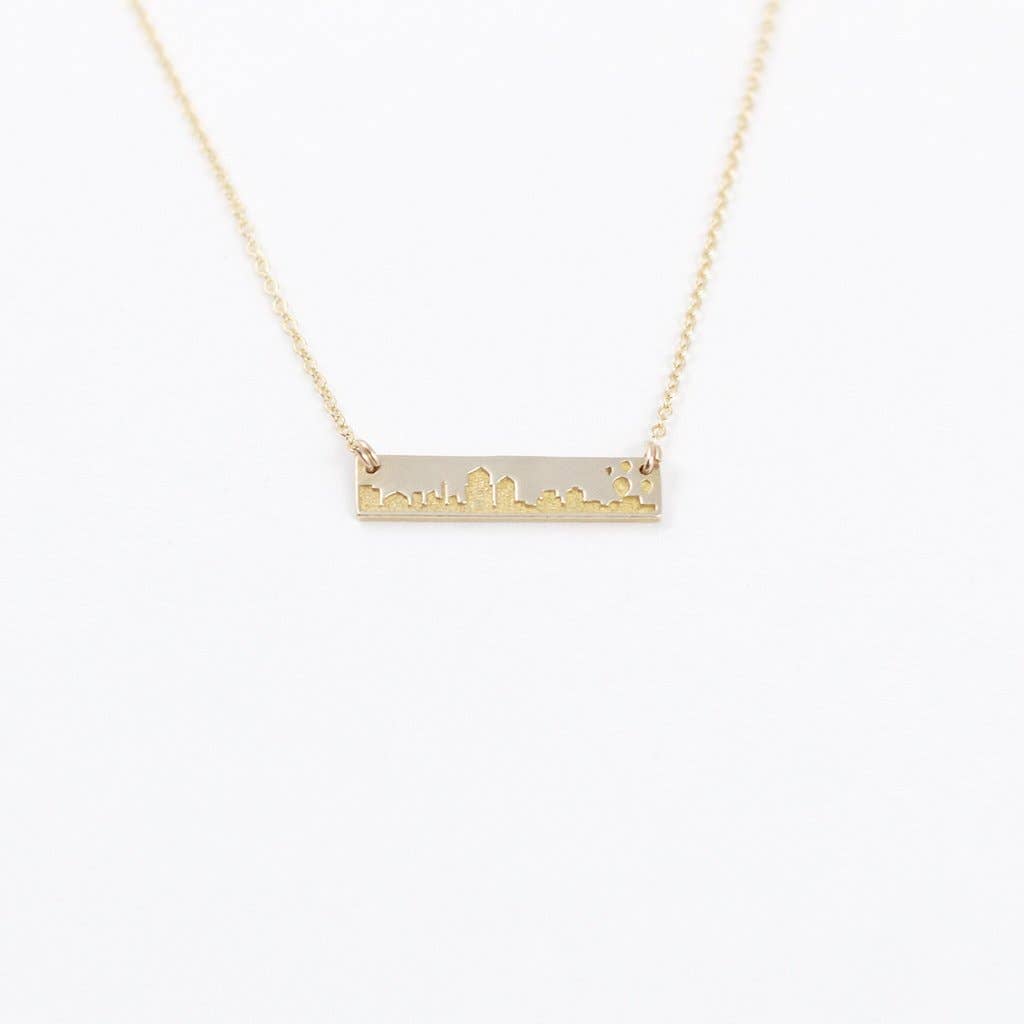 Lovishly - Wholesale Pendant/Charm Necklace - Albuquerque Skyline Necklace- Sterling Silver0