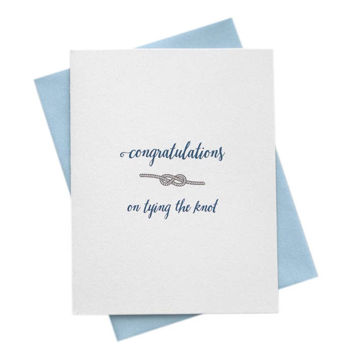 Tying the Knot Wedding Congratulations Card for wholesale by Marrygrams