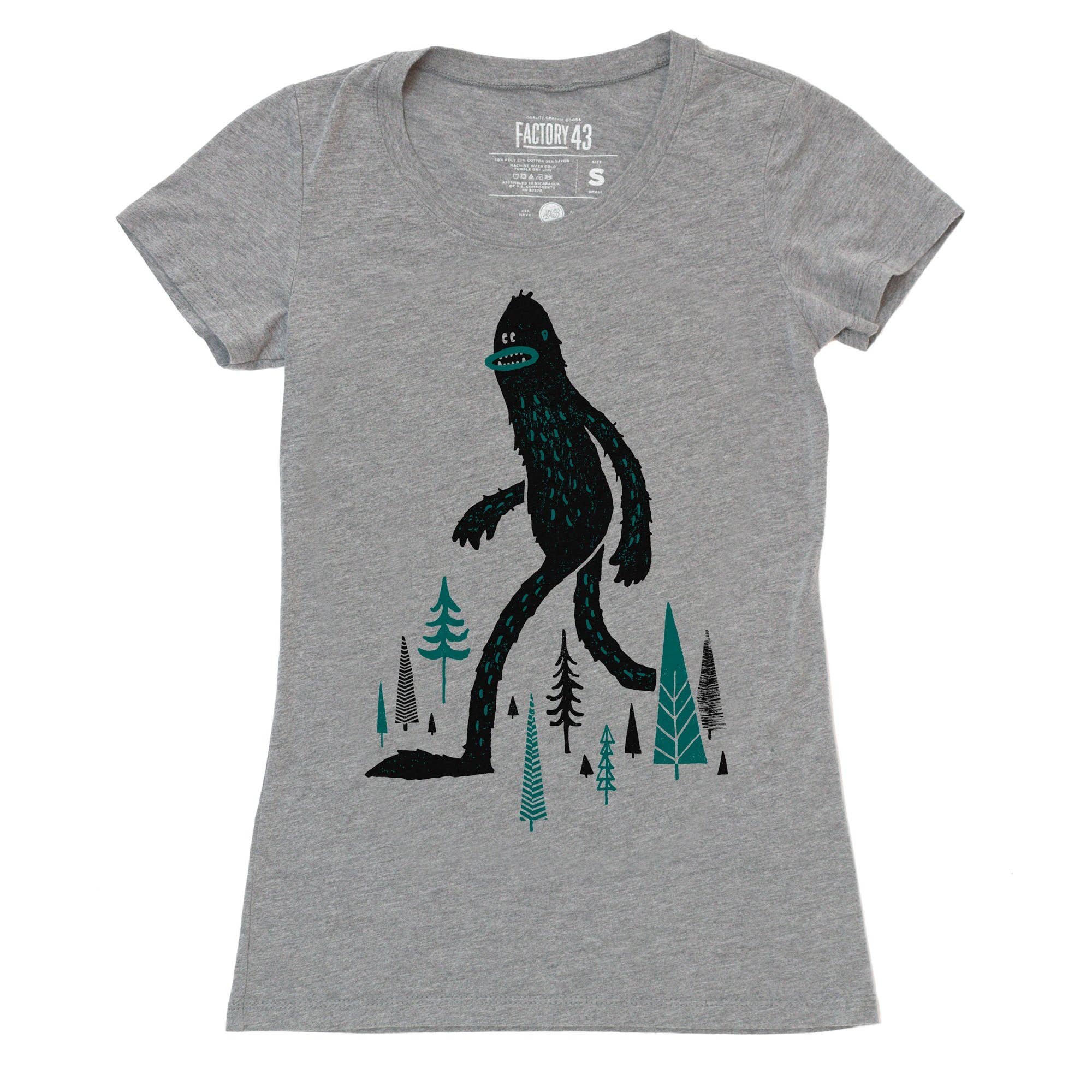 Factory 43 - Wholesale Screen Printed T-Shirt - Women's - Sasquatch Women's Slim Shirt0