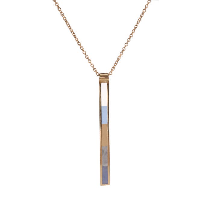 Blocked Blues Mod Stick Neck for wholesale by Marionwild Jewelry