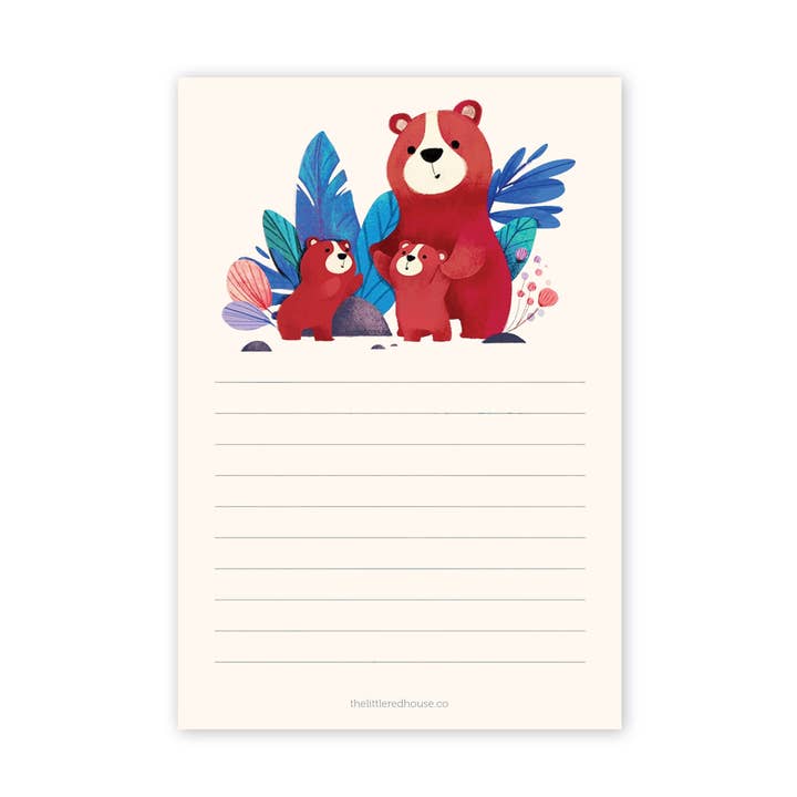 Bloc-notes doublé famille ours pour la vente par The Little Red House