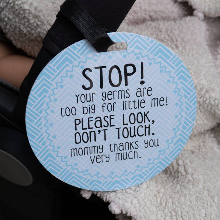 Three Little Tots - Wholesale Stroller Cover/Accessory - Baby - Blue Mommy No Touching and Stroller Tag3