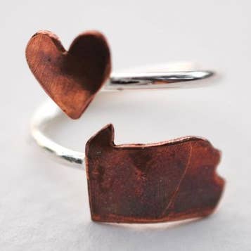 Bague en forme de cœur en Pennsylvanie pour la vente par LettersToSarah Metalsmithing